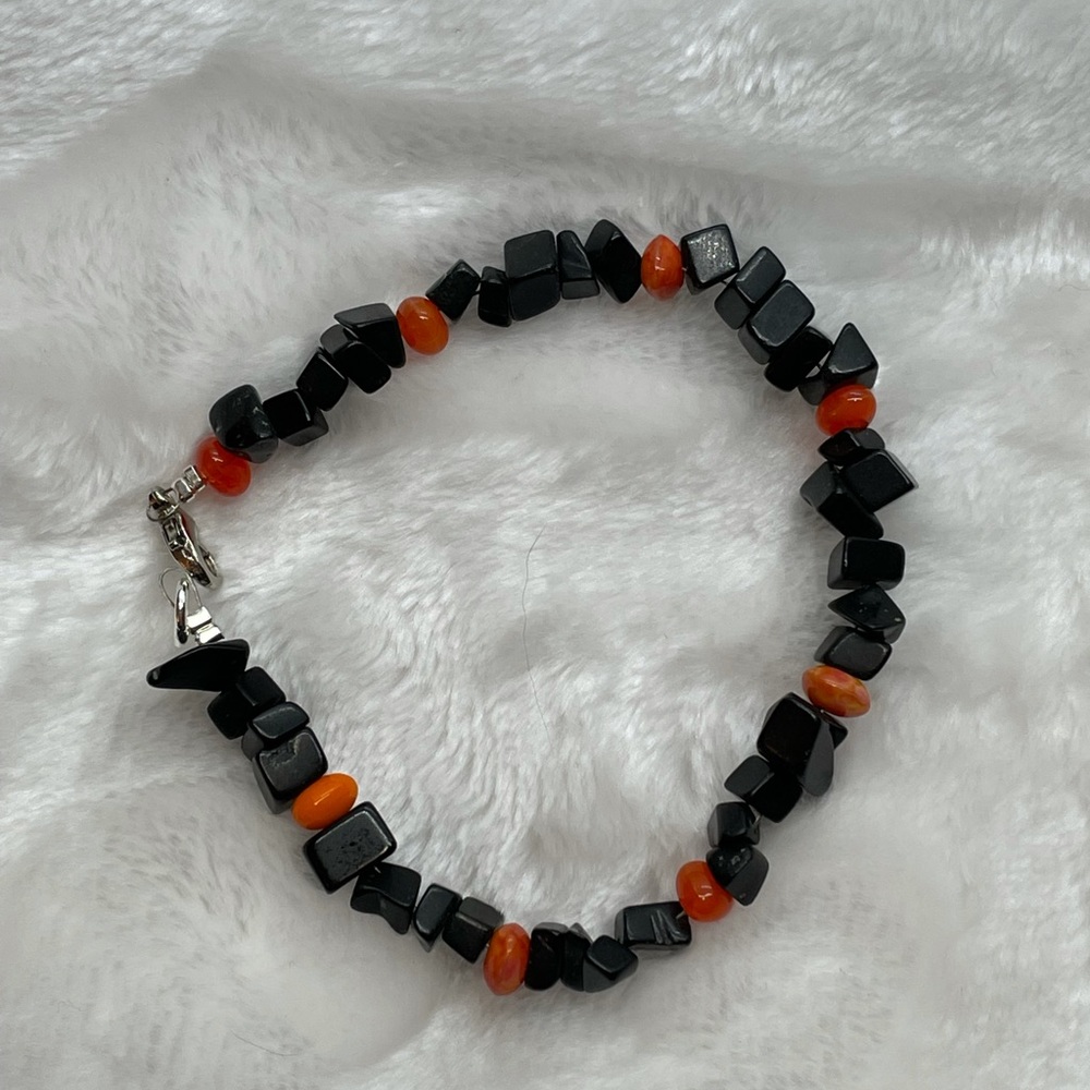 Genuine Stone Black Jasper Bracelet Charlottesville Middle School Halloween